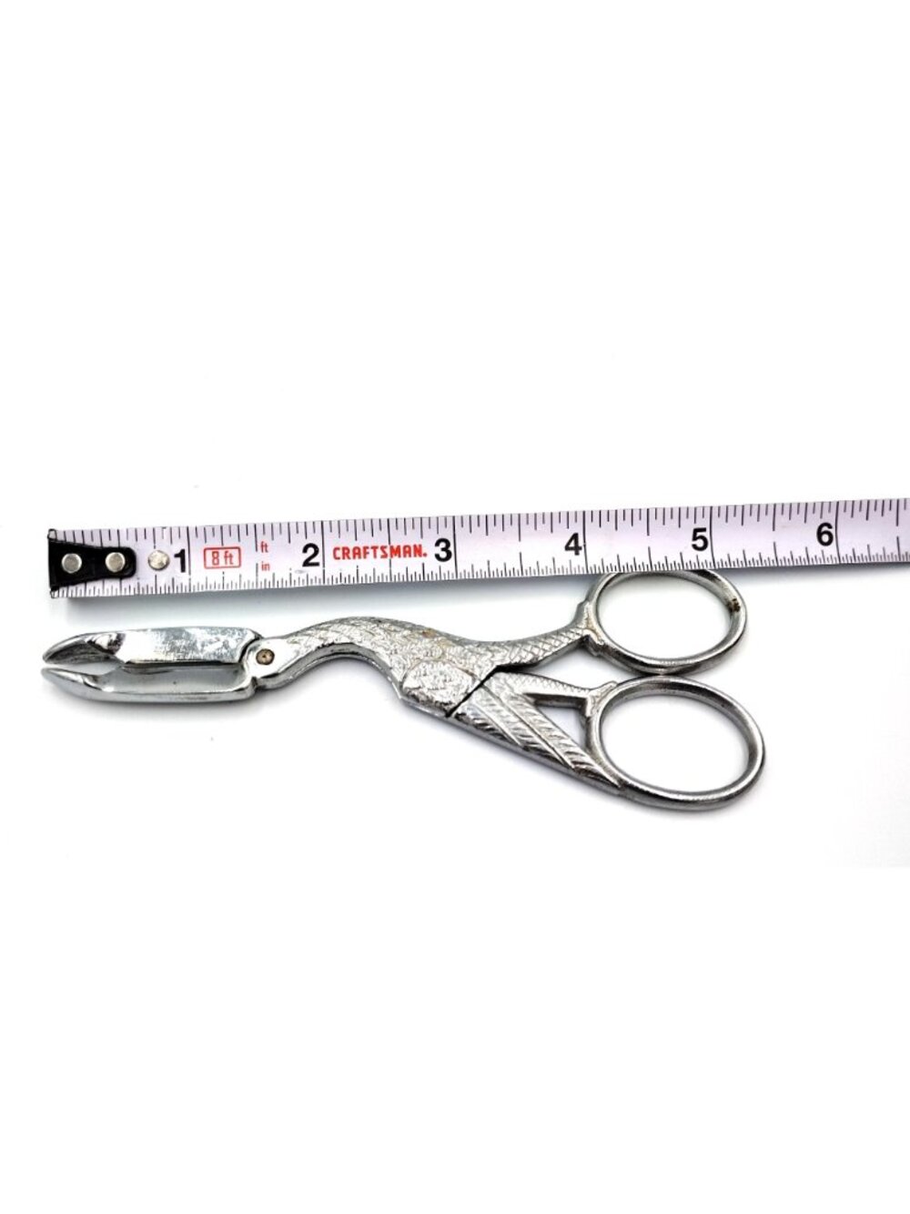 Vintage Crane Bird Sugar Cube Tongs Chrome Plated Figural Serving Utensil 5.25 - Picture 2 of 9